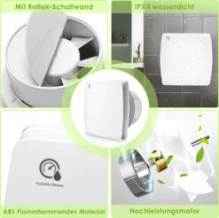 EINFEBEN Badlüfter 150mm Mit Feuchtigkeitssensor Und Einstellbarer Nachlaufzeit, Wandlüfter Mit Rückflussleitblech Und Timing-Funktion, Ventilator Lüfter Für Bad WC Küche Wandventilator Badezimmer 9 EINFEBEN Badlüfter 150mm Mit Feuchtigkeitssensor Und Einstellbarer Nachlaufzeit, Wandlüfter Mit Rückflussleitblech Und Timing-Funktion, Ventilator Lüfter Für Bad WC Küche Wandventilator Badezimmer -De'Longhi || Rowenta Verkaufsgeschäft e1adb3f74c9172f83b5313662656b16b