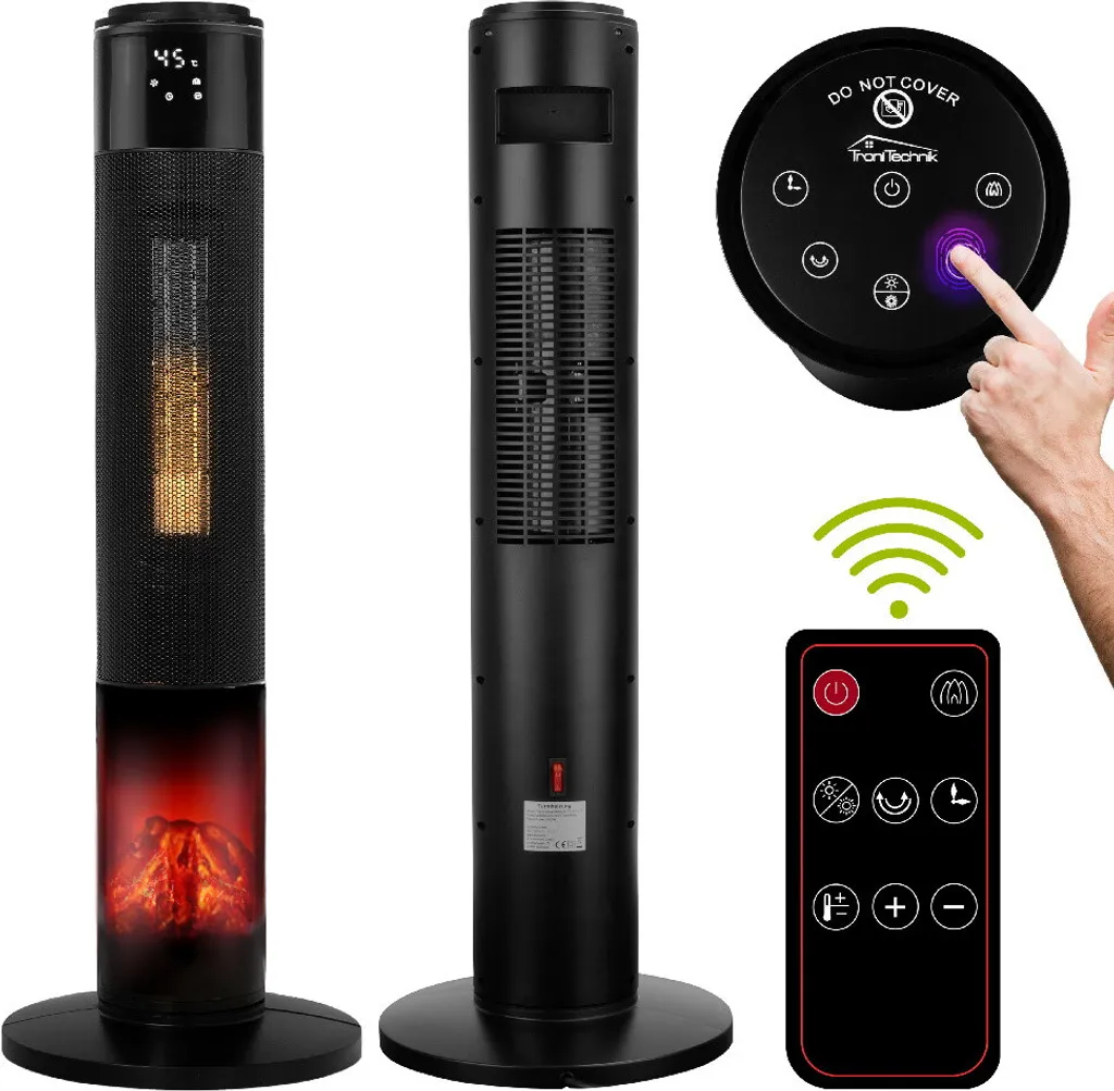 Tronitechnik PTC Turmheizer Keramikheizer 2000 Watt Heizlüfter Elektro Kamin Elektrischer Heizung Kaminfeuer Effekt Kaminofen 3 Tronitechnik PTC Turmheizer Keramikheizer 2000 Watt Heizlüfter Elektro Kamin Elektrischer Heizung Kaminfeuer Effekt Kaminofen