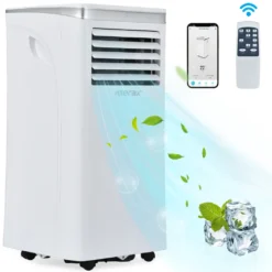 Merax 3in1 Mobile Klimagerät 9000 BTU Klimaanlage Mit Entfeuchtung, Fernbedienung Und Abluftschlauch, Klimaanlage Für Räume Bis 100 M³, Ventilationsfunktion Und 24h-Timer, 1003W[EEK A]