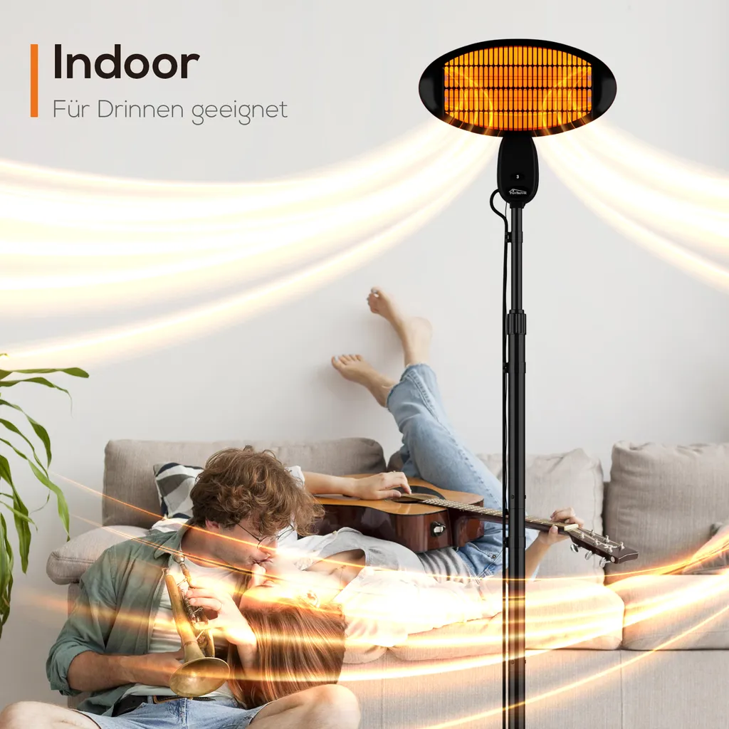 TroniTechnik Quartz-Heizstrahler Mit 3 Stufen, Verstellbarer Teleskopstange Und Kopf 12 TroniTechnik Quartz-Heizstrahler Mit 3 Stufen, Verstellbarer Teleskopstange Und Kopf – Bild 10