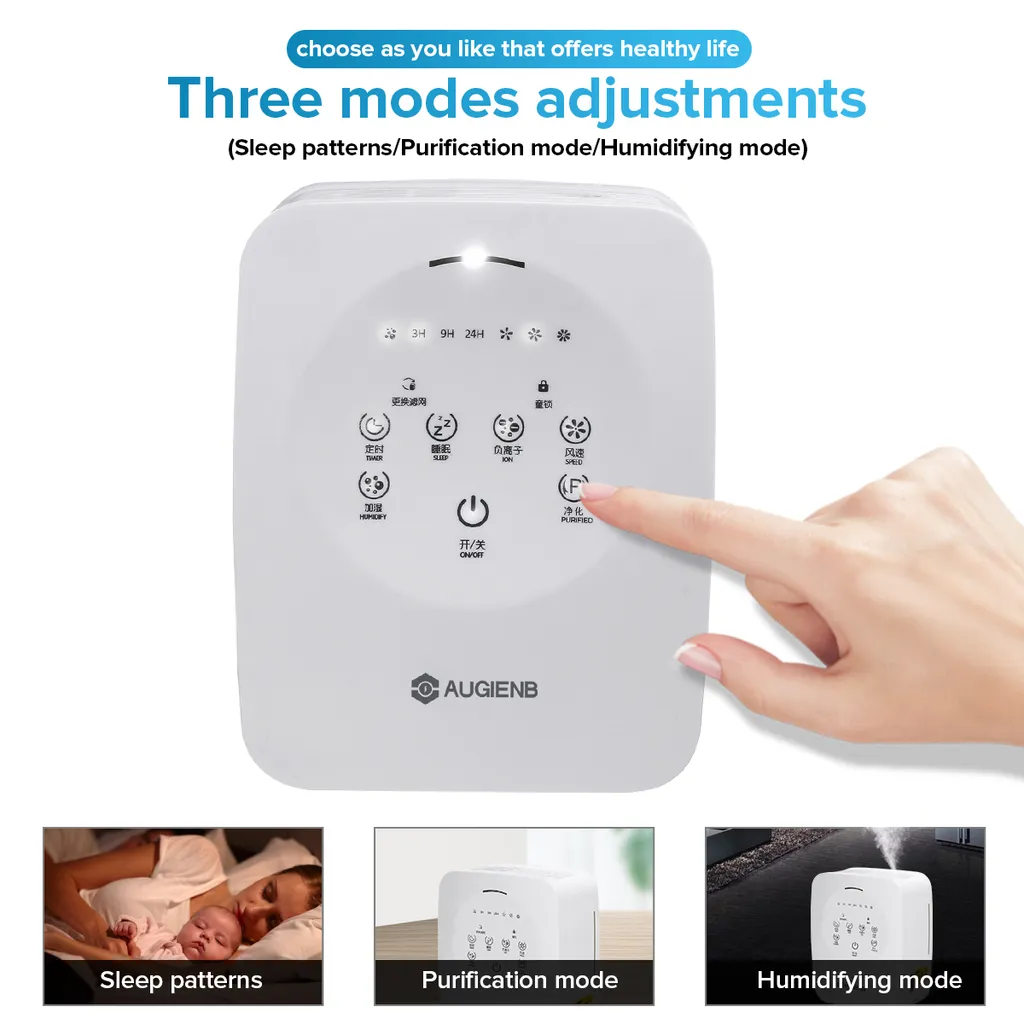 AUGIENB Luftreiniger Luftbefeuchter Allergie HEPA-Kombifilter Rauch Air Purifier 4 AUGIENB Luftreiniger Luftbefeuchter Allergie HEPA-Kombifilter Rauch Air Purifier – Bild 2