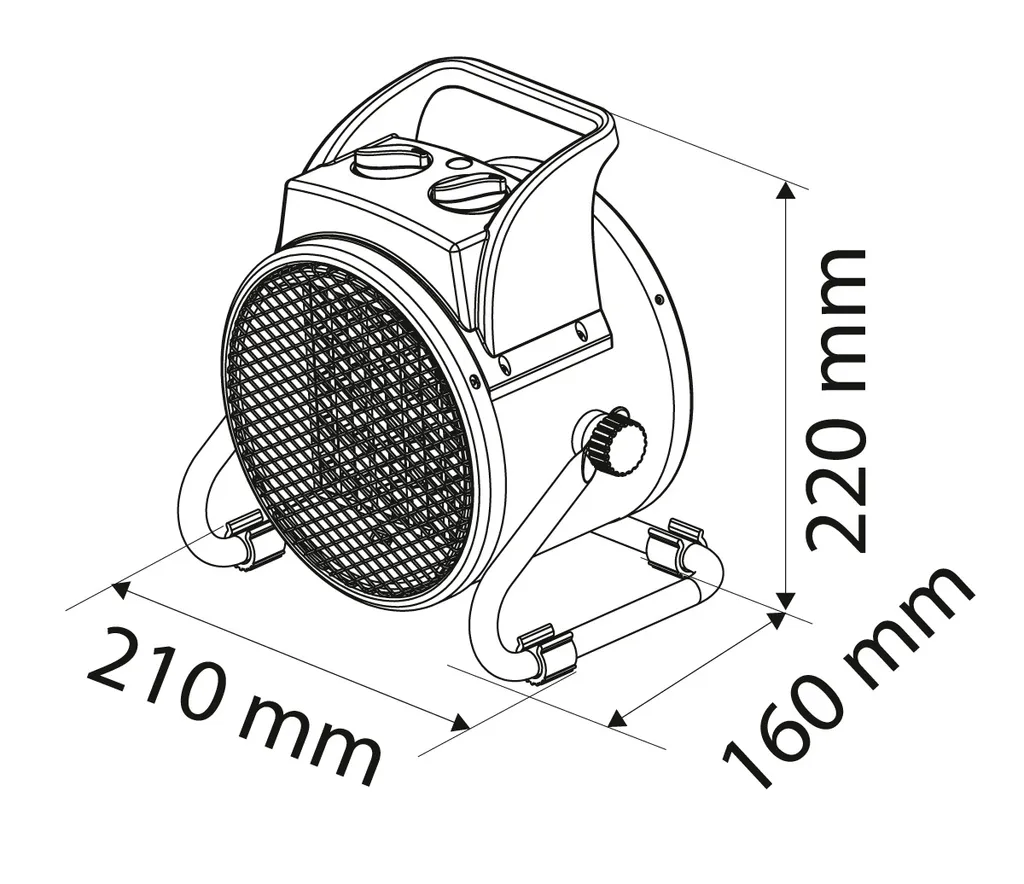 NEO TOOLS Keramischer Elektroheizer PTC, 2kW, Mit Thermostat Und Leistungsschalter, Mit Gebläse, Geräuscharm, Niedriger Energieverbrauch, Einstellbarer Winkel, Luftstrom 197 M3/h 8 NEO TOOLS Keramischer Elektroheizer PTC, 2kW, Mit Thermostat Und Leistungsschalter, Mit Gebläse, Geräuscharm, Niedriger Energieverbrauch, Einstellbarer Winkel, Luftstrom 197 M3/h – Bild 6