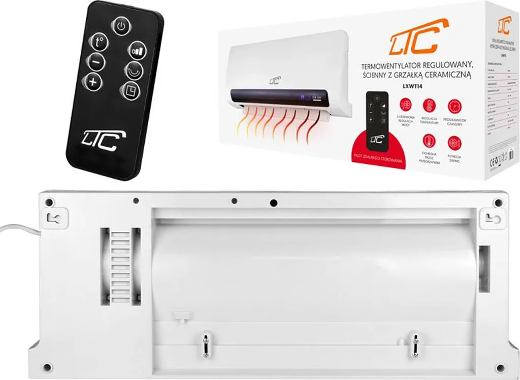 Luftschleier- Heizlüfter Wandheizlüfter 2200W Mit Keramik-Heizung Und Fernbedienung LTC LXWT14 8 Luftschleier- Heizlüfter Wandheizlüfter 2200W Mit Keramik-Heizung Und Fernbedienung LTC LXWT14 – Bild 6