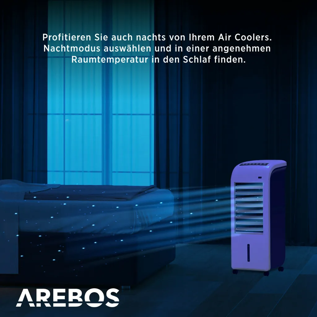 AREBOS, 4in1 Aircooler Luftkühler, Luftreiniger, Luftbefeuchter, Ventilator, Mobile Klimaanlage, 4,5L 6 AREBOS, 4in1 Aircooler Luftkühler, Luftreiniger, Luftbefeuchter, Ventilator, Mobile Klimaanlage, 4,5L – Bild 4