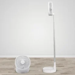 Starlyf® Foldable Fan – Wiederaufladbarer, Kabelloser Und Zusammenklappbarer Ventilator, Akkubetrieb Mit 3 Geschwindigkeiten, 2in1 - Tischventilator Und Standventilator – Aus Der TV Werbung -De'Longhi || Rowenta Verkaufsgeschäft ed657057fc97e803ba7129fea47cdc44