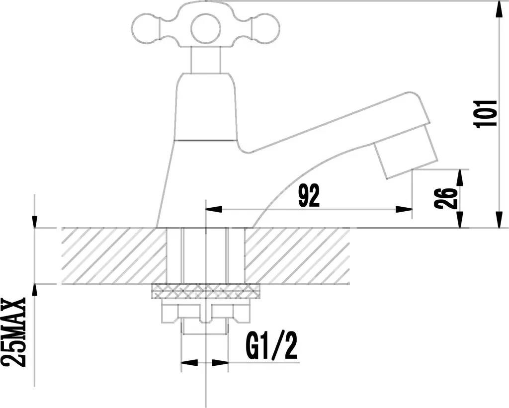 PaulGurkes Kaltwasserhahn Nostalgie Schwarz Retro Standventil 4 PaulGurkes Kaltwasserhahn Nostalgie Schwarz Retro Standventil – Bild 2