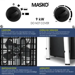 MASKO® Elektroheizer Heizlüfter Bauheizer Mit Integriertem Thermostat Elektrisch Heizgerät Mit 3 Heizstufen Heizgebläse Für Innen- Und Außeneinsatz Überlastschutz Elektroheizgebläse , Farbe:Weiß, Größe:9 KW 15 MASKO® Elektroheizer Heizlüfter Bauheizer Mit Integriertem Thermostat Elektrisch Heizgerät Mit 3 Heizstufen Heizgebläse Für Innen- Und Außeneinsatz Überlastschutz Elektroheizgebläse , Farbe:Weiß, Größe:9 KW -De'Longhi || Rowenta Verkaufsgeschäft f1bcf424879fae0b50055e8645e87159