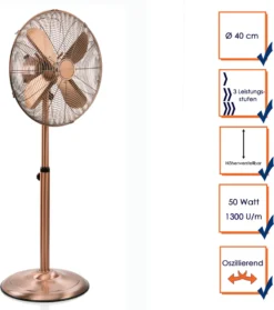 Tristar Retro Standventilator VE-5971 50 W 40 Cm Kupferfarben -De'Longhi || Rowenta Verkaufsgeschäft f28c4f94557f7b5870020975024d7503