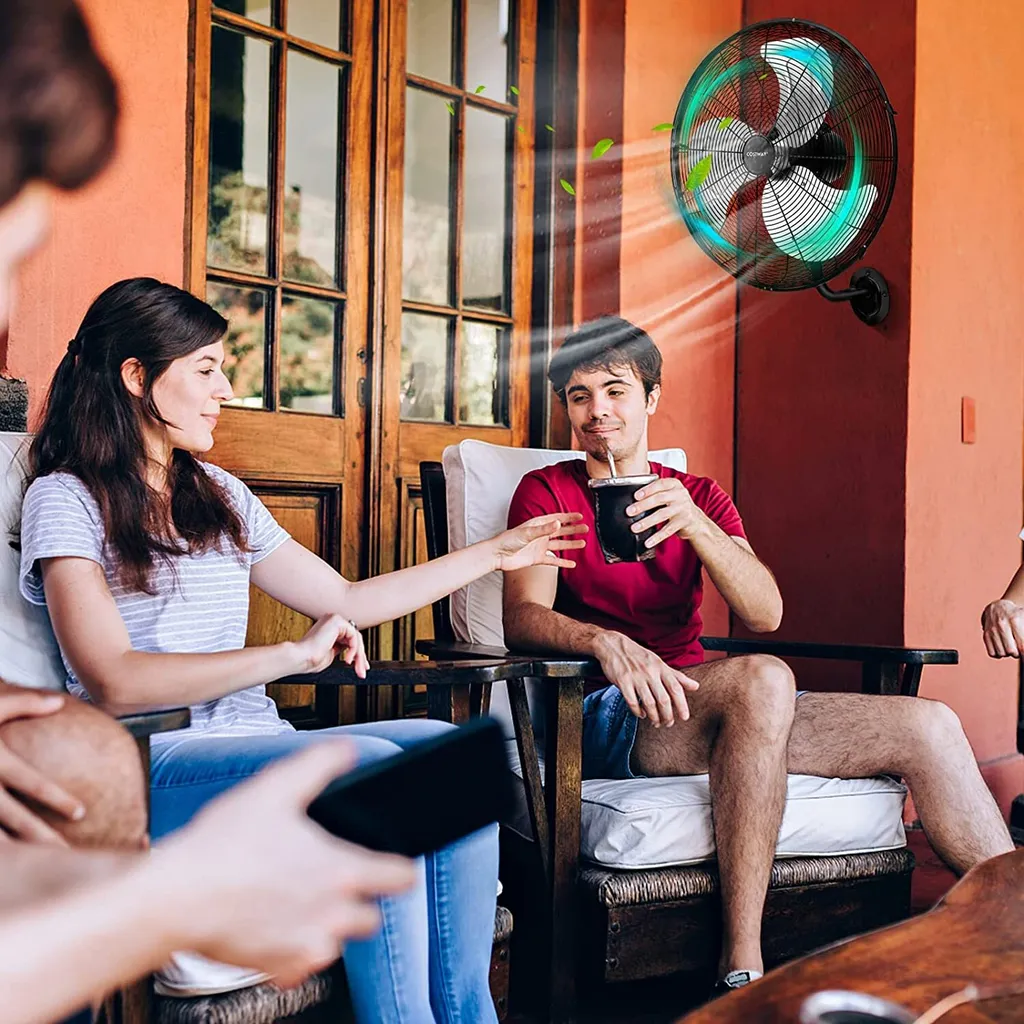 COSTWAY Φ56cm Wand-Ventilator Industriell, Oszillierend Ventilator 3 Stufen Für Lager, Treibhaus, Werkstatt, Terrasse Und Keller 4 COSTWAY Φ56cm Wand-Ventilator Industriell, Oszillierend Ventilator 3 Stufen Für Lager, Treibhaus, Werkstatt, Terrasse Und Keller – Bild 2