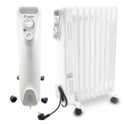 KADEER Elektro Heizung Ölradiator NSC-200-9G1 (2.000 Watt, 3 Heizstufen Thermostat, 4 Lenkrollen, Praktische Kabelaufwicklung, Integrierter Griff)
