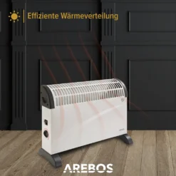 AREBOS Elektroheizer, Konvektor, 2000 Watt, Thermostat, Frostwächter-Funktion , Mit Standfüßen Oder Zur Wandmontage, Elektrische Konvektorheizung(Standard) -De'Longhi || Rowenta Verkaufsgeschäft f74eb76a2b6aa12afd5f91a0d858956a