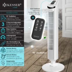 KESSER Turmventilator FERNBEDIENUNG Ventilator LED Display Standventilator Klimaanlage, Farbe:Weiß 12 KESSER Turmventilator FERNBEDIENUNG Ventilator LED Display Standventilator Klimaanlage, Farbe:Weiß -De'Longhi || Rowenta Verkaufsgeschäft f77cdf1a538fb7ca4f720b9087c19e35