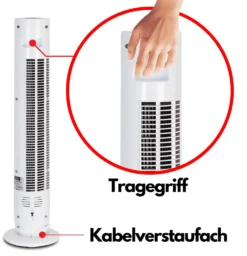 Zilan Turmventilator | 3 Stufen | 2 Modi | 7,5h Timer | Fernbedienung | Oszillierend | -De'Longhi || Rowenta Verkaufsgeschäft f8844bbd3dd21c5b65da9ec9fe0c13f0