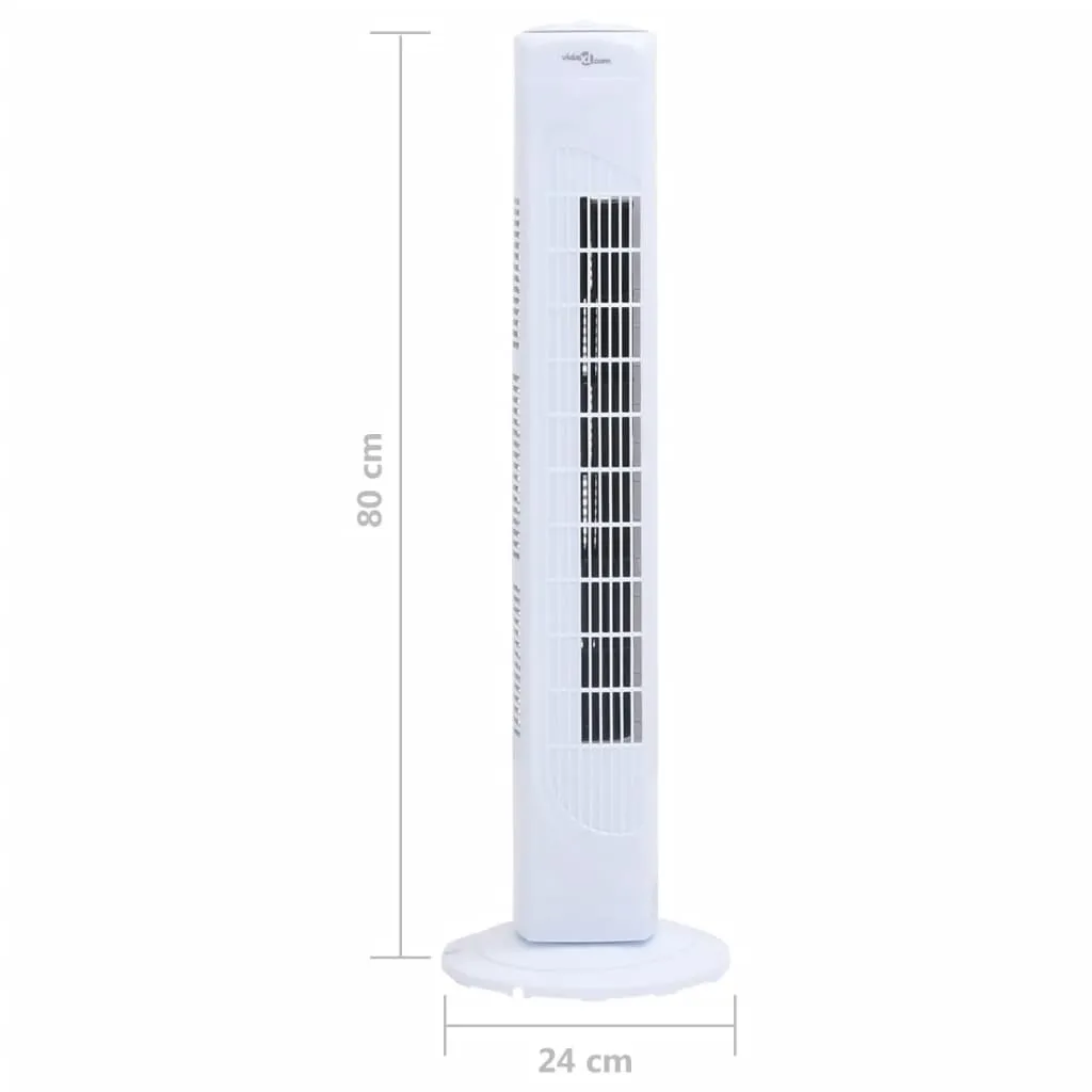 VidaXL Turmventilator Φ24x80 Cm Weiß 11 VidaXL Turmventilator Φ24x80 Cm Weiß – Bild 9