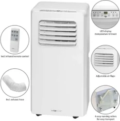 Clatronic Klimagerät CL 3671 Mit LED-Display - Farbe: Weiß - Funktionen: Kühlen, Entfeuchten, Gebläse - 780 W - Inkl. 1,5 M Abluftschlauch + Fensterabluft-Kit + Infrarot-Fernbedienung; 263 807 -De'Longhi || Rowenta Verkaufsgeschäft fc817a29ff8feed25807e8f6b26f792c