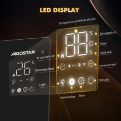Aigostar Elektroheizung, Elektro Glasheizung, Konvektor-Heizung, LED Touchscreen Einstellbare Temperatur, 2000 W -De'Longhi || Rowenta Verkaufsgeschäft fd0829946b34958523e2ae847db6e581