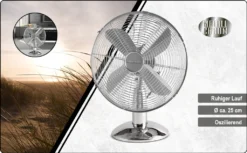 ProfiCare Tisch-Ventilator PC-VL 3062 M, Hochwertiges Metall-Gehäuse, Kleiner Lüfter Mit Verstellbarem Neigungswinkel Und Ruhigem Lauf, Metall-Chrom -De'Longhi || Rowenta Verkaufsgeschäft fe9166836212bfc2ac37dbca777d876b