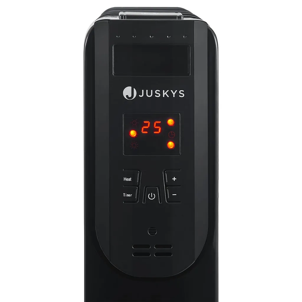 Juskys Elektroheizung Ölradiator 2500 Watt - Heizung Elektrisch Mit 3 Stufen, Thermostat, 12 H-Timer & Überhitzungsschutz - Radiator Schwarz 15 Juskys Elektroheizung Ölradiator 2500 Watt - Heizung Elektrisch Mit 3 Stufen, Thermostat, 12 H-Timer & Überhitzungsschutz - Radiator Schwarz – Bild 13